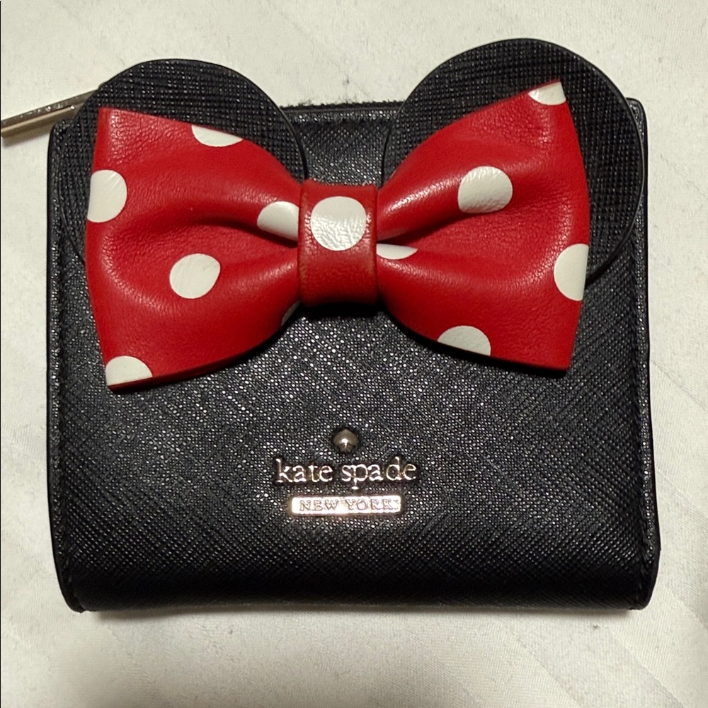 Kate Spade Kids Black Wallet with Red Polka Dot Bow